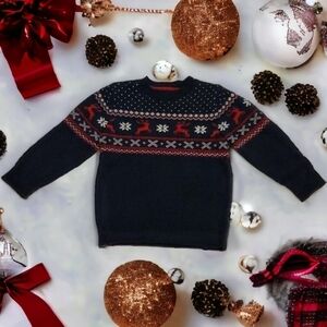 L.O.G.G H&M Navy Blue Kids Christmas Sweater 4-6Y